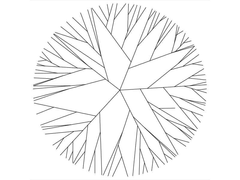 Angular fan-shaped tree canopy — one of 62 trees CAD blocks