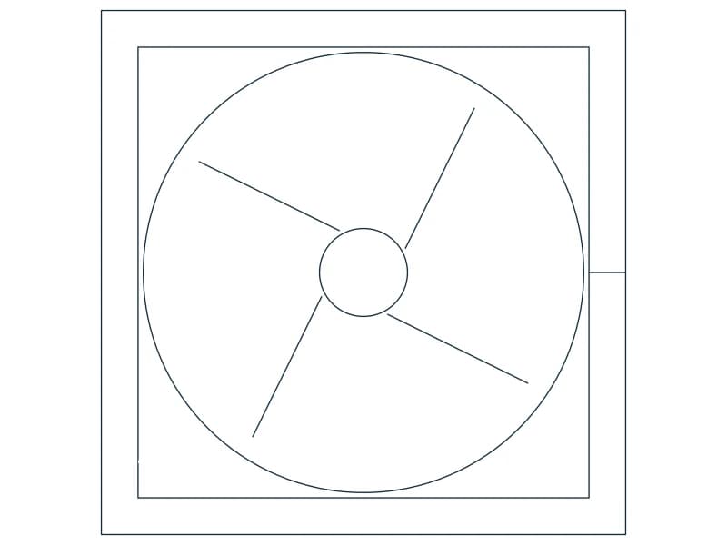 كتلة CAD مكثف تكييف — معاينة رسم خطي لملف DWG