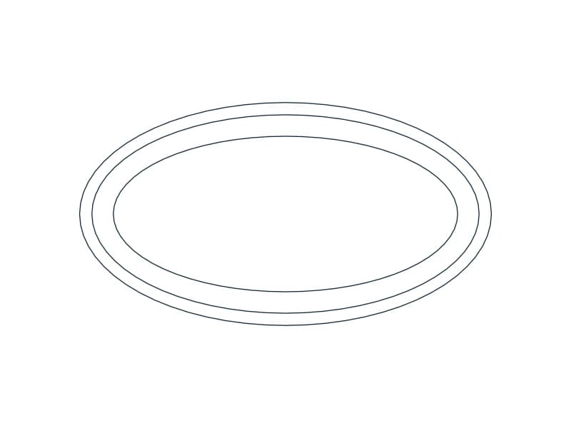 Coffee Table Oval 48X26 CAD block — line drawing preview of the DWG file