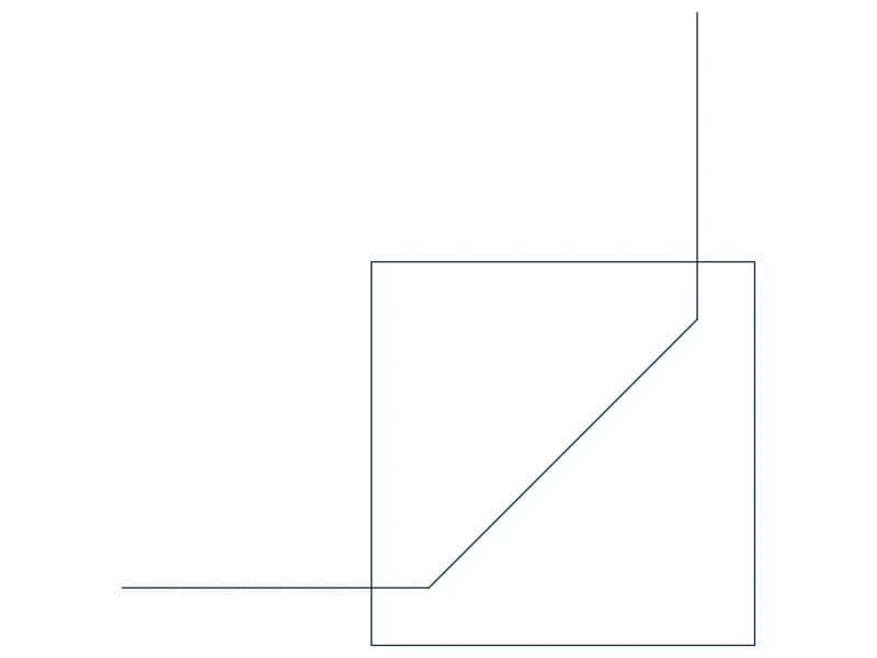 كتلة CAD كوع مكثف 90 شمال غرب — معاينة رسم خطي لملف DWG