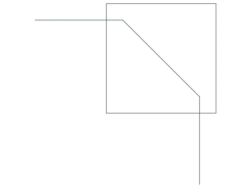 كتلة CAD كوع مكثف 90 جنوب غرب — معاينة رسم خطي لملف DWG