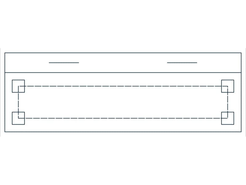 Console 48X16 CAD block — line drawing preview of the DWG file