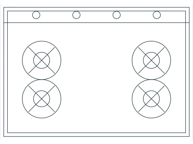 كتلة CAD موقد 30 — معاينة رسم خطي لملف DWG