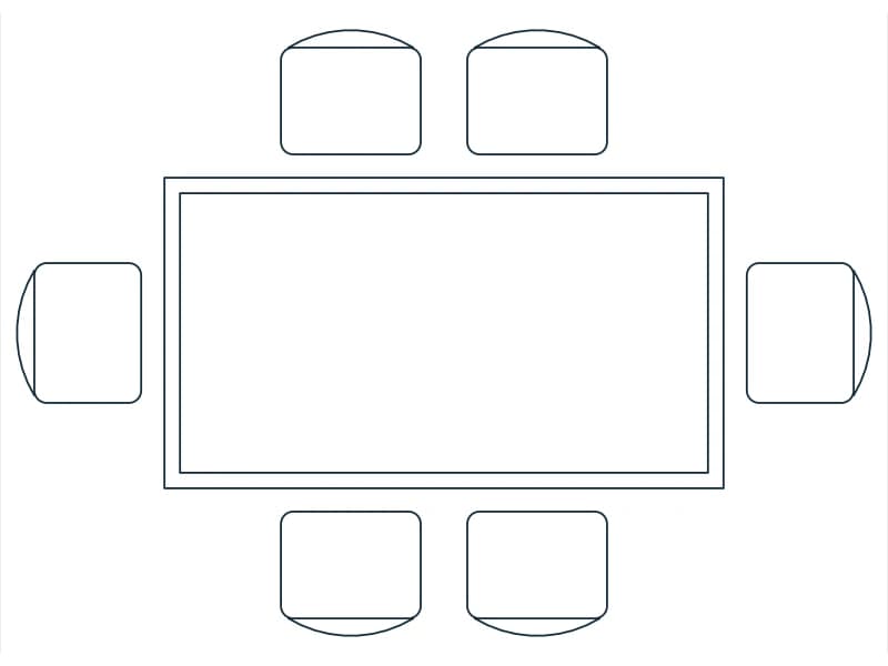 Dining Table CAD block — line drawing preview of the DWG file