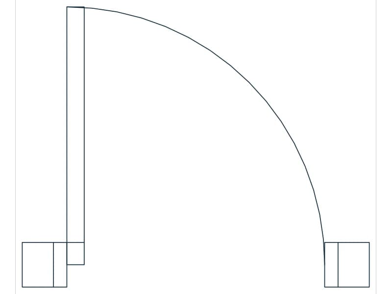 Door Swing 26 CAD block — line drawing preview of the DWG file