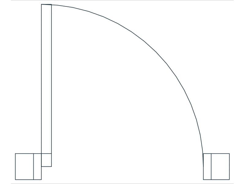 Door Swing 28 CAD block — line drawing preview of the DWG file