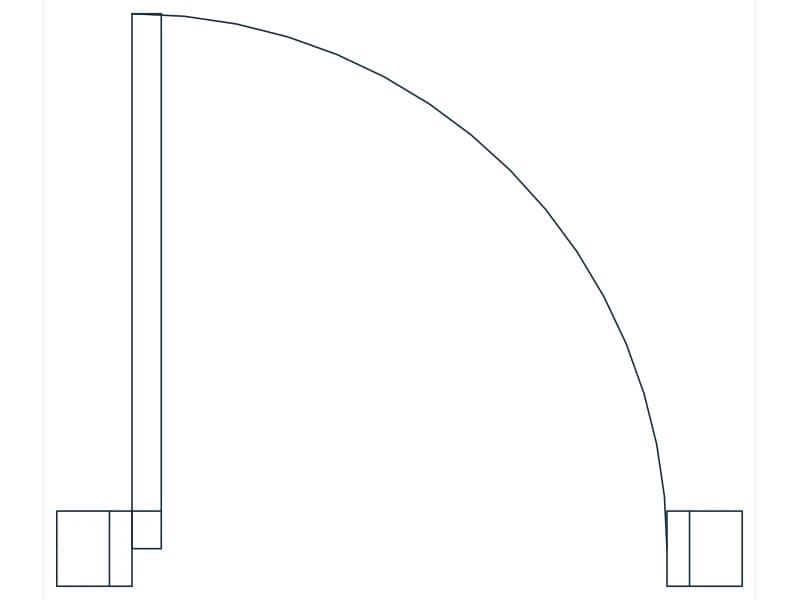 Door Swing 32 CAD block — line drawing preview of the DWG file