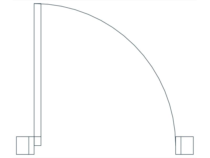 Door Swing 36 CAD block — line drawing preview of the DWG file
