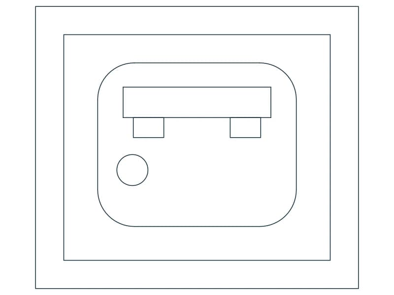 كتلة CAD غسيل عيون — معاينة رسم خطي لملف DWG