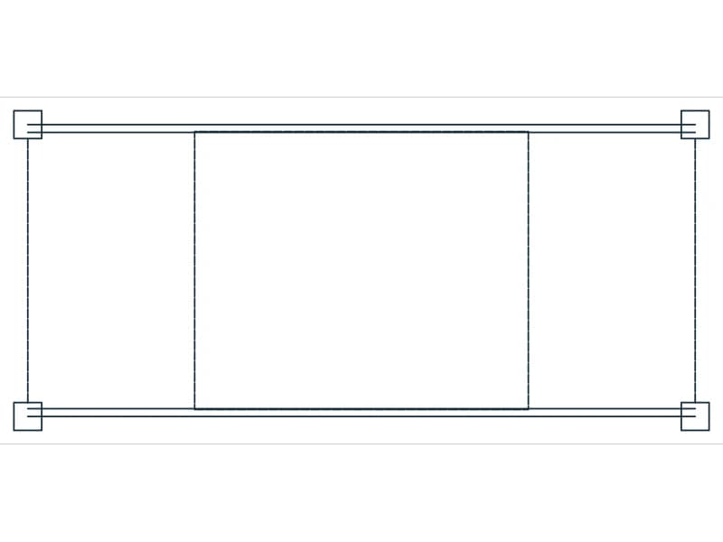كتلة CAD رف منصات 96 — معاينة رسم خطي لملف DWG