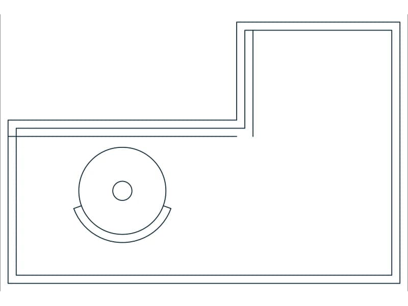 Reception Desk CAD block — line drawing preview of the DWG file