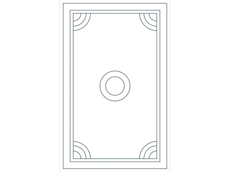 Rug 5X8 CAD block — line drawing preview of the DWG file