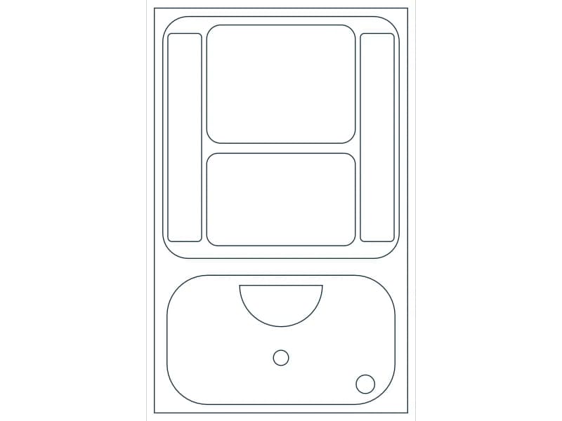 Shampoo Bowl CAD block — line drawing preview of the DWG file
