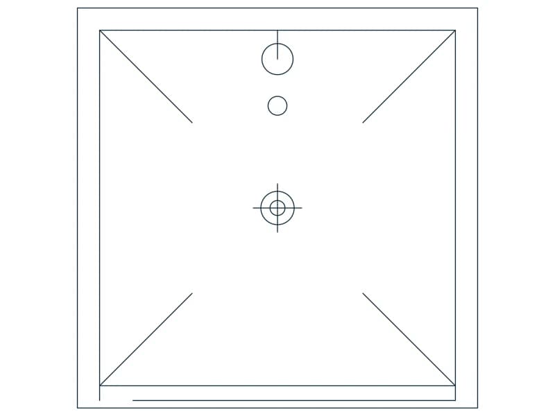 Shower Stall CAD block — line drawing preview of the DWG file