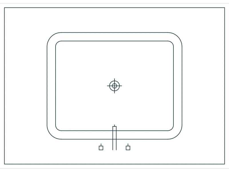 Sink Bath Rect CAD block — line drawing preview of the DWG file
