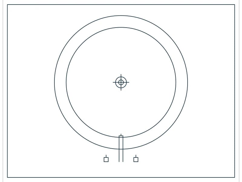 Sink Bath Rnd CAD block — line drawing preview of the DWG file