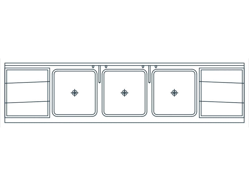Sink Comp 3 CAD block — line drawing preview of the DWG file