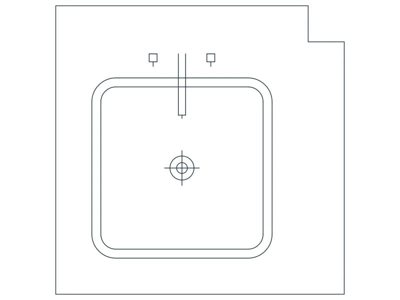 Sink Corner CAD block — line drawing preview of the DWG file