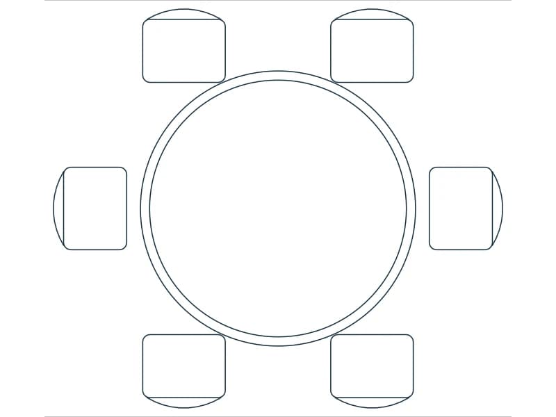 Table Round 60 CAD block — line drawing preview of the DWG file