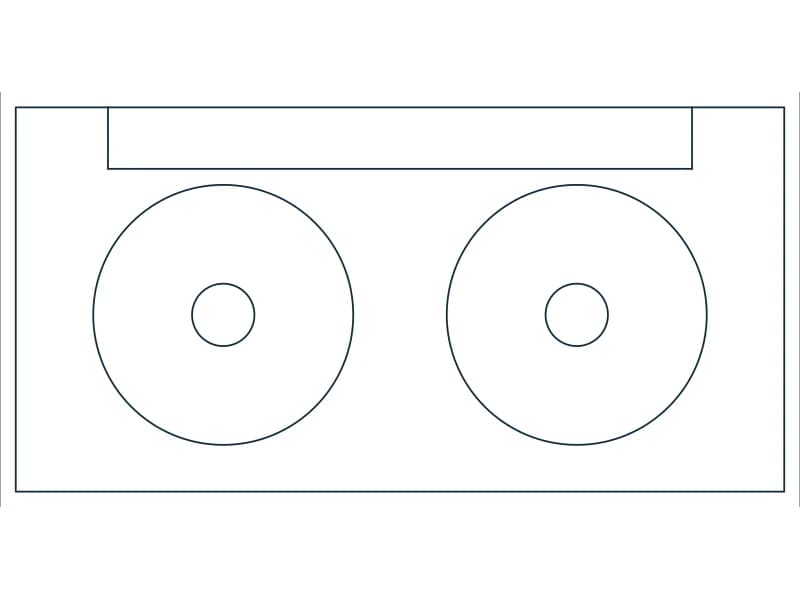 Tp Dispenser CAD block — line drawing preview of the DWG file