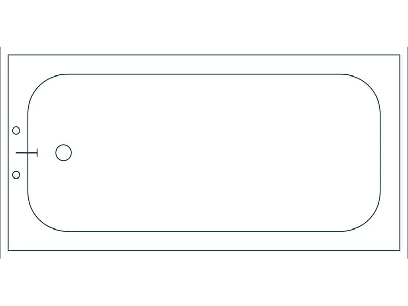 Tub CAD block — line drawing preview of the DWG file