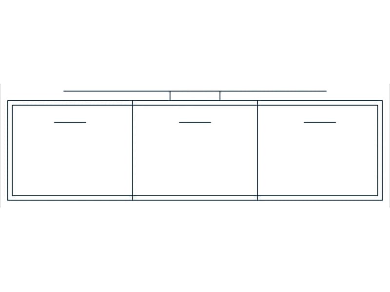 Tv Console 60 CAD block — line drawing preview of the DWG file