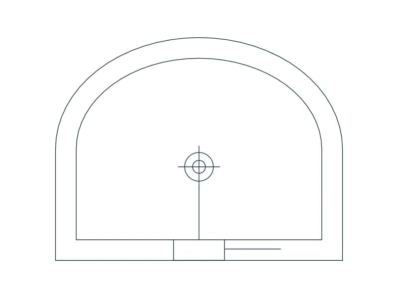 Urinal CAD block — line drawing preview of the DWG file