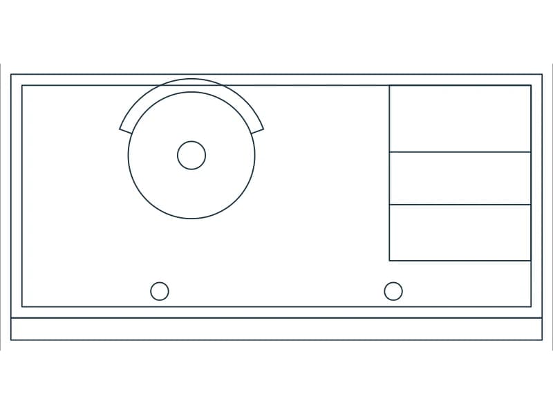 Workstation 60X30 CAD block — line drawing preview of the DWG file