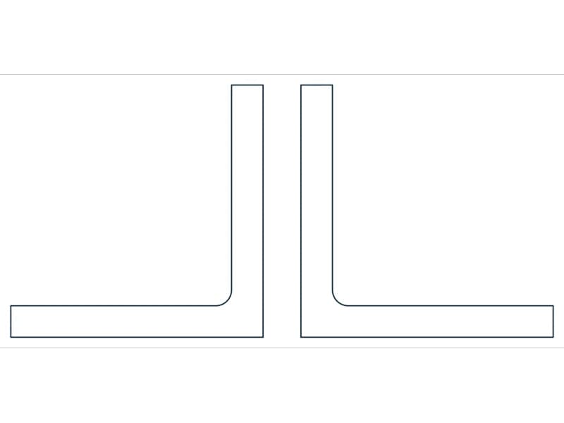 2L10X10X1-1/4X1-1/2 Steel Section CAD block — line drawing preview of the DWG file