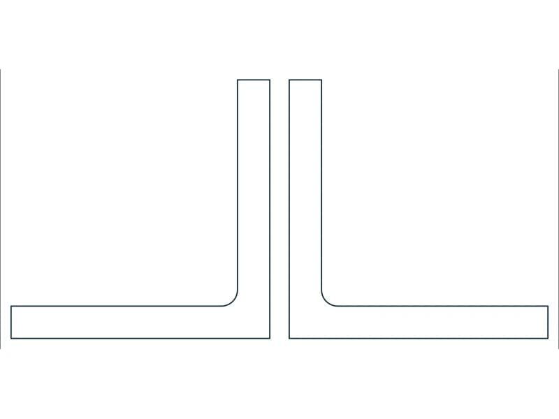 2L10X10X1-1/4X3/4 Steel Section CAD block — line drawing preview of the DWG file