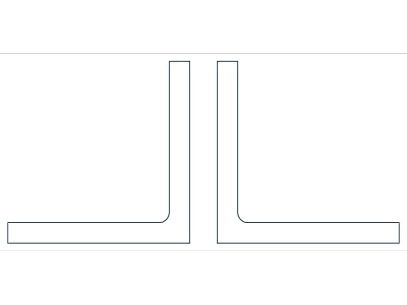 2L10X10X1-1/8X1-1/2 Steel Section CAD block — line drawing preview of the DWG file