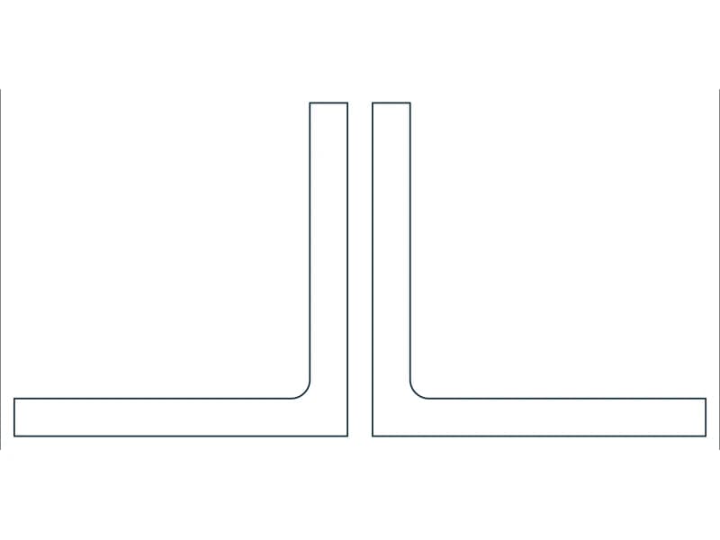 2L10X10X1-1/8X3/4 Steel Section CAD block — line drawing preview of the DWG file