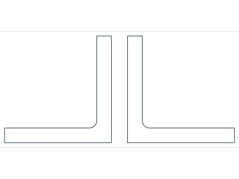2L10X10X1-3/8X1-1/2 Steel Section CAD block — line drawing preview of the DWG file