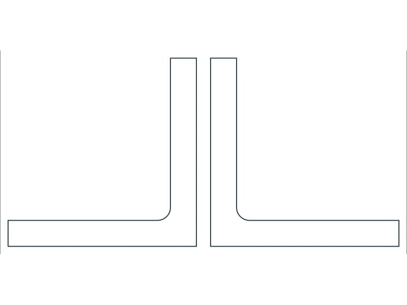 2L10X10X1-3/8X3/4 Steel Section CAD block — line drawing preview of the DWG file