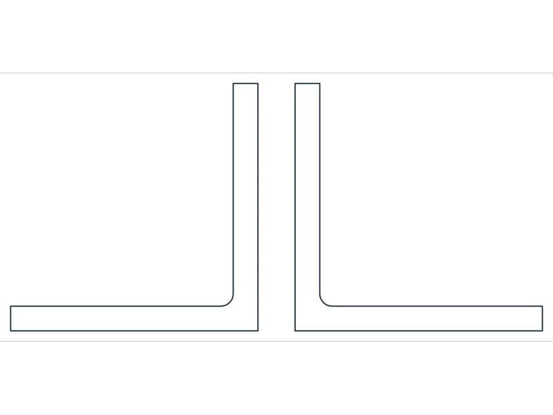 2L10X10X1X1-1/2 Steel Section CAD block — line drawing preview of the DWG file