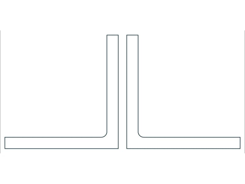 2L10X10X1X3/4 Steel Section CAD block — line drawing preview of the DWG file