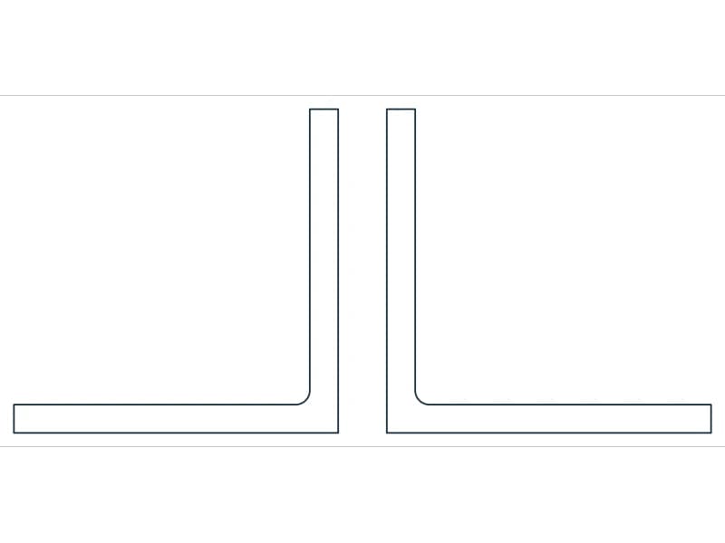 2L10X10X7/8X1-1/2 Steel Section CAD block — line drawing preview of the DWG file