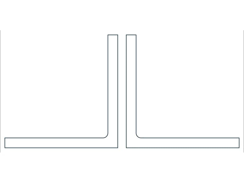 2L10X10X7/8X3/4 Steel Section CAD block — line drawing preview of the DWG file