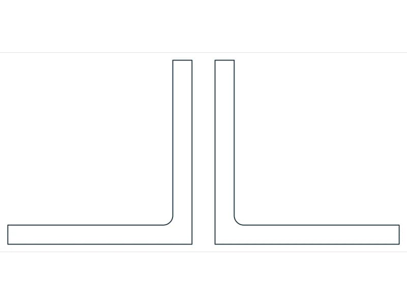 2L12X12X1-1/4X1-1/2 Steel Section CAD block — line drawing preview of the DWG file