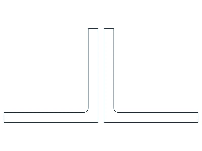 2L12X12X1-1/4X3/4 Steel Section CAD block — line drawing preview of the DWG file