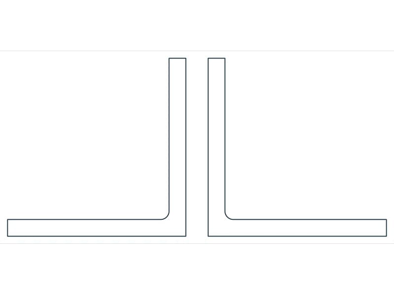 2L12X12X1-1/8X1-1/2 Steel Section CAD block — line drawing preview of the DWG file