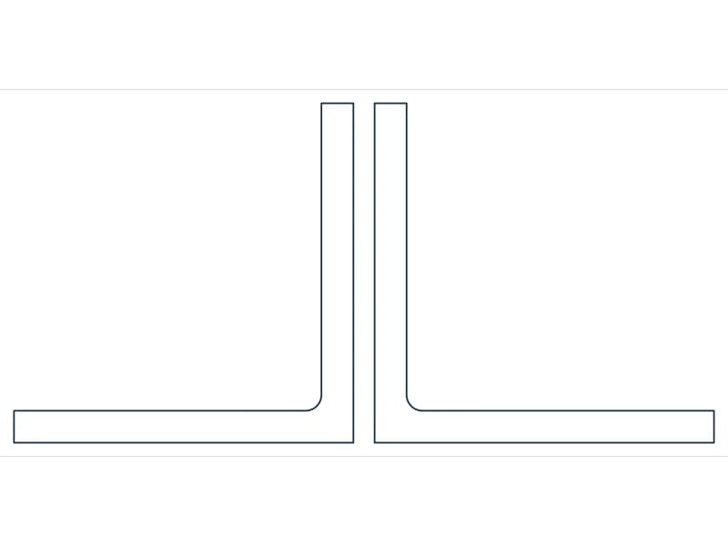 2L12X12X1-1/8X3/4 Steel Section CAD block — line drawing preview of the DWG file