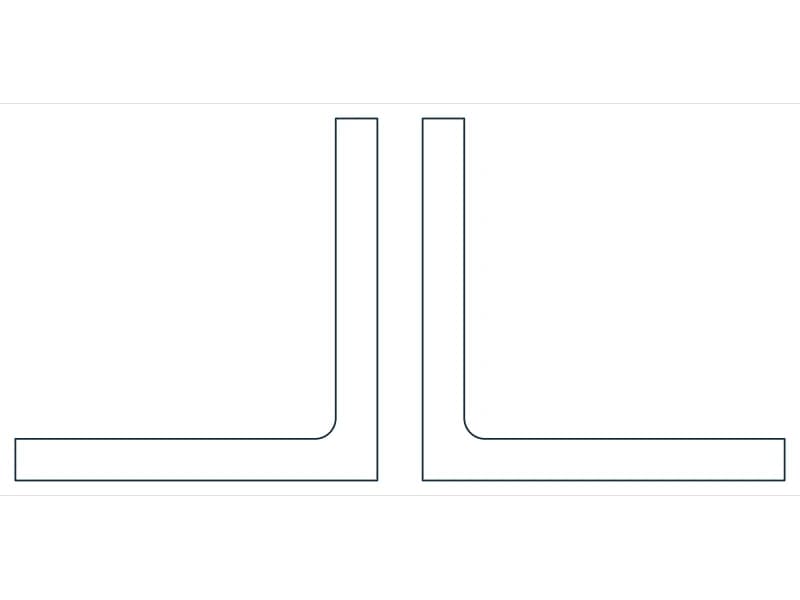2L12X12X1-3/8X1-1/2 Steel Section CAD block — line drawing preview of the DWG file