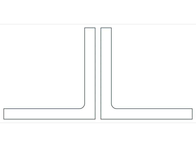 2L12X12X1-3/8X3/4 Steel Section CAD block — line drawing preview of the DWG file