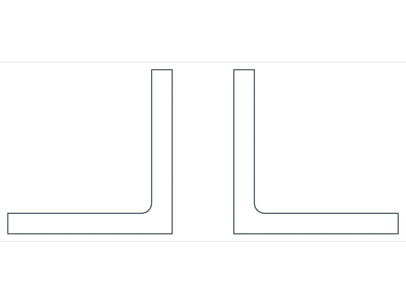 2L2X2X1/4X3/4 Steel Section CAD block — line drawing preview of the DWG file