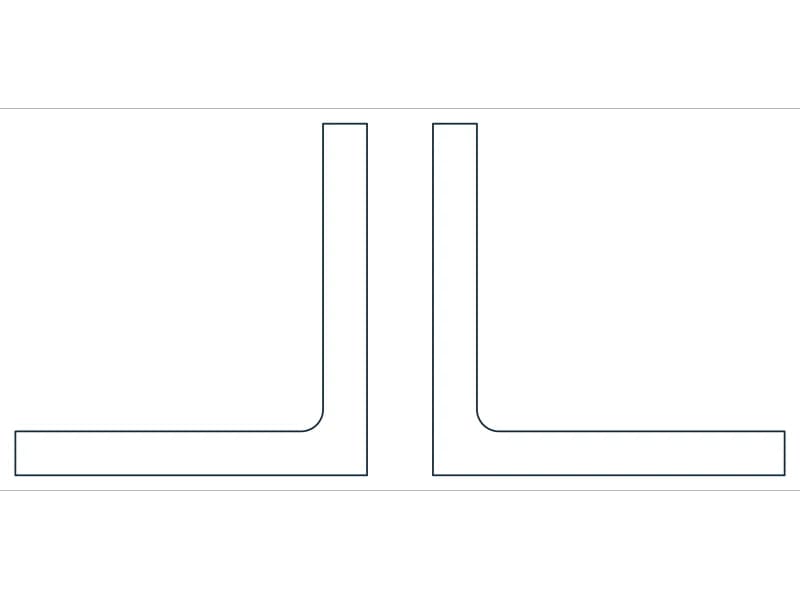 2L2X2X1/4X3/8 Steel Section CAD block — line drawing preview of the DWG file