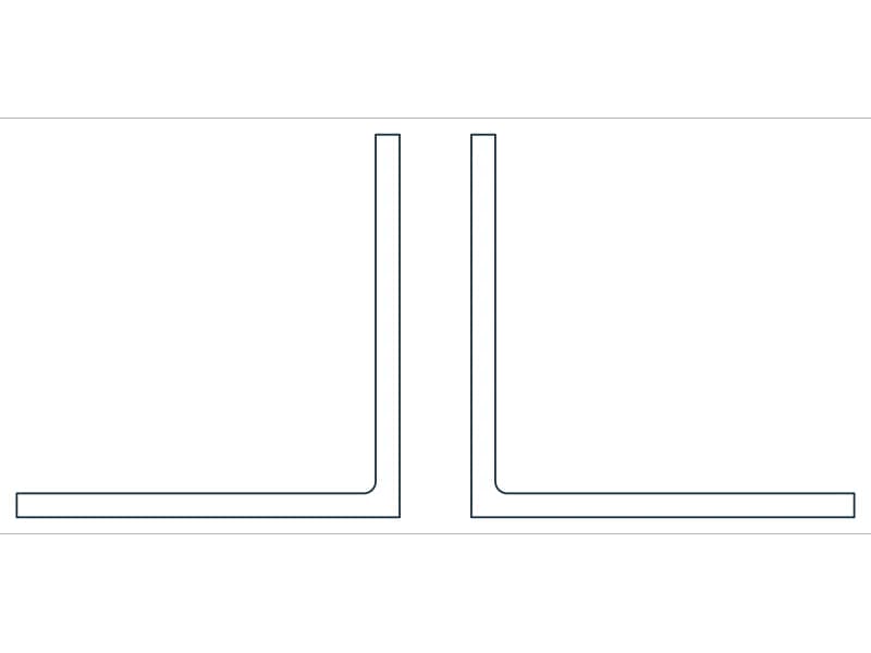 2L2X2X1/8X3/8 Steel Section CAD block — line drawing preview of the DWG file