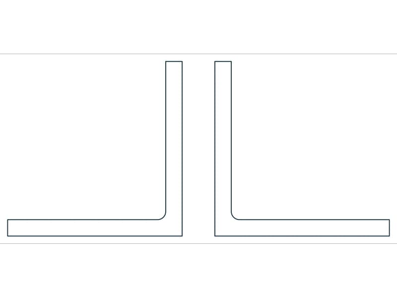 2L2X2X3/16X3/8 Steel Section CAD block — line drawing preview of the DWG file