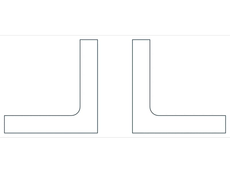 2L2X2X3/8X3/4 Steel Section CAD block — line drawing preview of the DWG file
