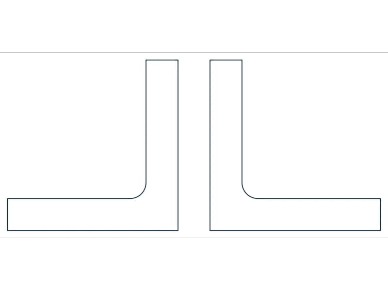 2L2X2X3/8X3/8 Steel Section CAD block — line drawing preview of the DWG file